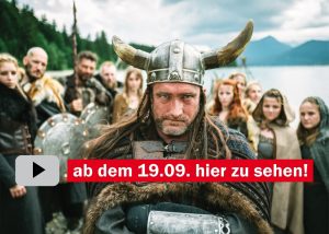 Bild: Postkartenmotiv mit Wikingern - Selbst der Stärkste schafft es nicht allein.