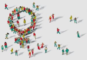 Bild: Frauen bilden das Frauen-Gendersymbol