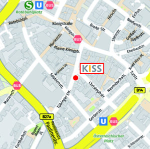 Bild: Ausschnitt Stadtplan mit Lage der KISS