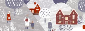 Bild: Banner Adventskalender, Schneelandschaft