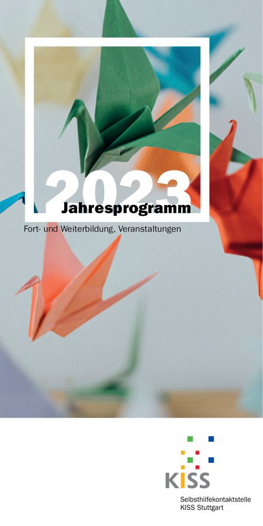 Bild: Titelseite Jahresprogramm mit Origami-Faltvögeln drauf
