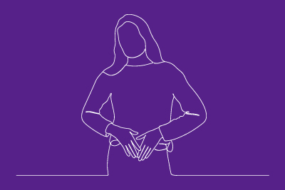 Bild: Frau hält sich Bauch