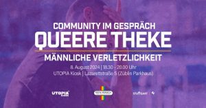 Bild: Community im Gespräch, queere Theke, männliche Verletzlichkeit