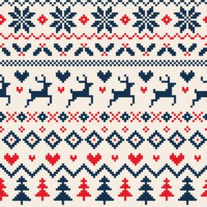 Bild: pixeliges Weihnachtsmotiv mit Rentieren